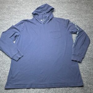 Onward Reserve Hoodie T Shirt Mens XL Blue Peruvian Cotton Sleeve Spellout Top